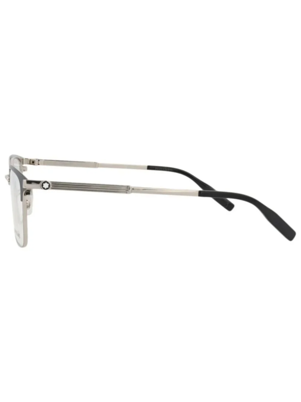 New Montblanc Women's Eyeglasses Square Rectangle Metal Frame Mens Silver Silver